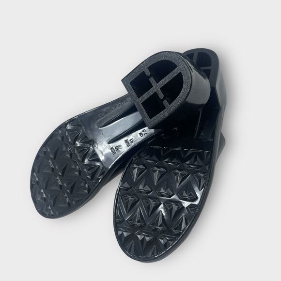 Black Jelly Strap Sandals Sz 10 Chic Goth Summer Platform Sandals - Picture 6 of 9